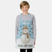 Tablier Cute Snowman Snowflakes Santa's Little Baker Kid (Porté)