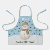 Tablier Cute Snowman Snowflakes Santa's Little Baker Kid (Recto)