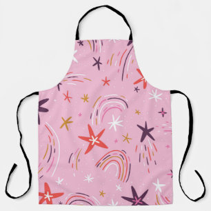 Tablier Cute Stars Rainbows Motif rose