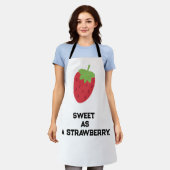 Tablier Cute Strawberry Apron | Fruit-Themed Kitchen Apron (Porté)