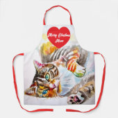 Tablier Cute Tabby Cat Merry Cats Christmas Mothers  (Recto)