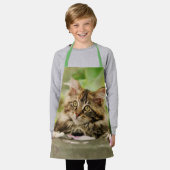 Tablier Cute Tabby Maine Coon Chat Kitten Fluffé Tête Phot (Porté)