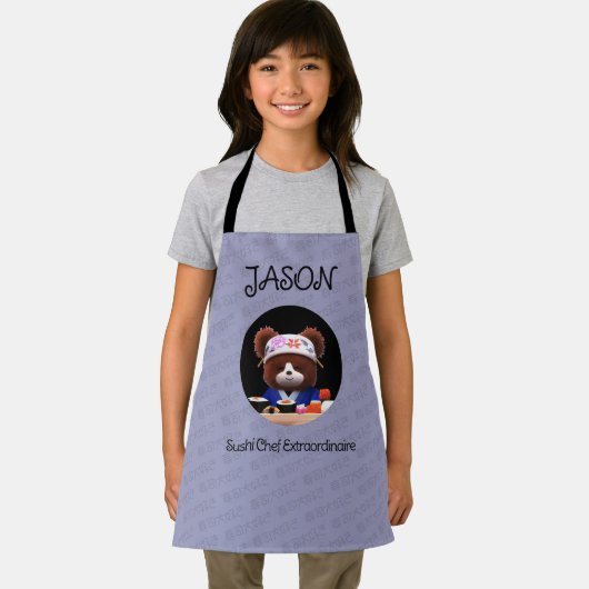 Tablier Cute Teddy Bear Sushi Chef (Insitu)