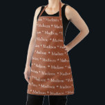Tablier Cute terre cuite nom personnalisé texte monogramme<br><div class="desc">Cute terre cuite nom personnalisé texte monogramme motif cuisine moderne Apron. Texte blanc personnalisable,  ou vous pouvez simplement le supprimer. Idéal pour cuisiniers,  chefs,  poteries,  céramiques,  artisanat,  travail,  cuisine,  boulangerie,  barbecue,  grill,  mais aussi pour les entreprises et les magasins,  etc</div>