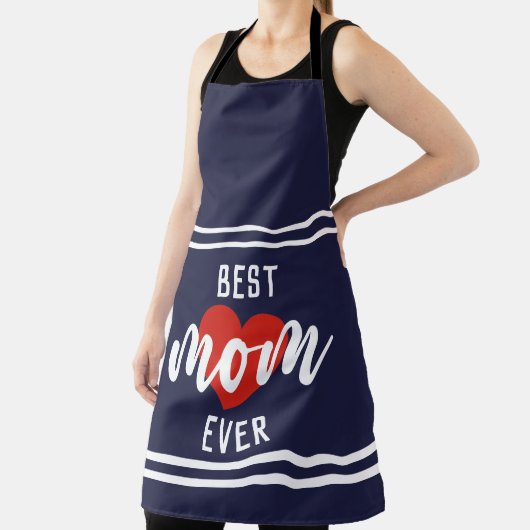 Tablier Cute Text Best Mama Ever With Heart (Insitu)