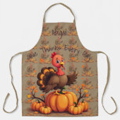 Tablier Cute Thanksgiving Turkey Autumn Pumpkins Scene (Recto)