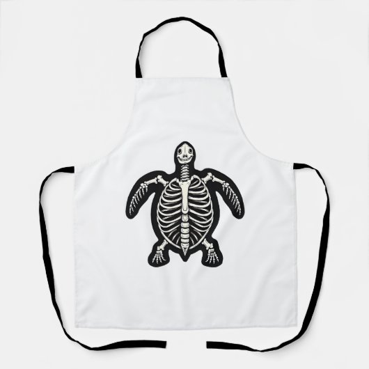 Tablier Cute Tortue Halloween Squelette Tortue Fossiles Ar (Recto)