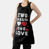 Tablier Cute Two Hearts One Love Anniversaire Saint-Valent (Insitu)
