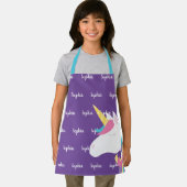 Tablier Cute Unicorn Purple Enfants Personnalisés (Insitu)