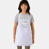 Tablier Cute Unicorne - Lavande Striped Kids Apron (Insitu)