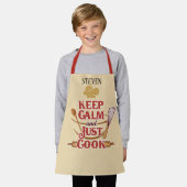 Tablier Cute unisex garder calme cuisiner ajouter nom enfa (Porté)