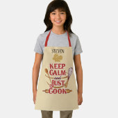 Tablier Cute unisex garder calme cuisiner ajouter nom enfa (Insitu)