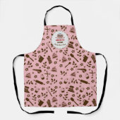 Tablier Cute Ustensiles de cuisson Girls Light Rose Logo P (Recto)