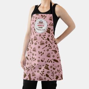 Tablier Cute Ustensiles de cuisson Girls Light Rose Logo P