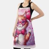 Tablier Cute Valentine's day cat/chaton (Insitu)
