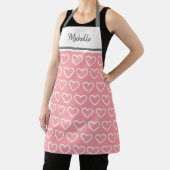 Tablier Cute Valentines Rose White Heart Nom du Motif (Insitu)