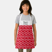 Tablier Cute Valentines Rouge Blanc Coeur Nom du Motif Enf (Insitu)