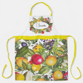Tablier Cute Vintage Fruit Mixte Conception Nom personnali (Recto)