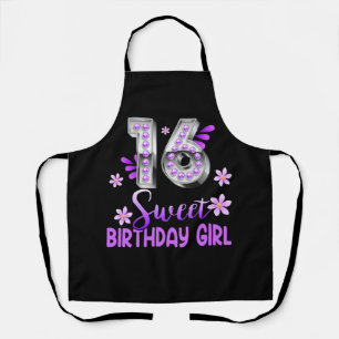 Tablier Cute violet noir sucré 16 Style I 16e anniversaire