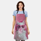 Tablier  Cute  White Cat  – Personalized (Porté)