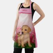 Tablier Cute Yellow Labrador Chiot Personnalisé (Insitu)