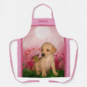 Tablier Cute Yellow Labrador Chiot Personnalisé (Recto)