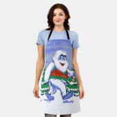 Tablier Cute yeti christmas in forest (Porté)