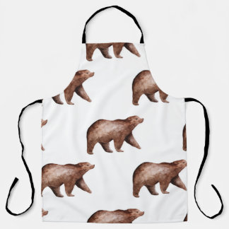 Tablier Cutesse de l'ours : Aquarelle Motif animal
