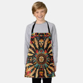 Tablier Cyan Vibrant "Aztec Dream" Petite Kitchen Apron (Porté)