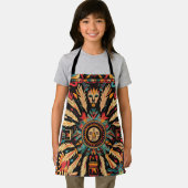 Tablier Cyan Vibrant "Aztec Dream" Petite Kitchen Apron (Insitu)