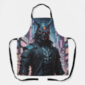 Tablier Cyberpunk Demon Samurai (Recto)