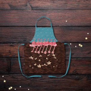 Tablier Cygnes et biscuits fourrés chocolat vagues bleu