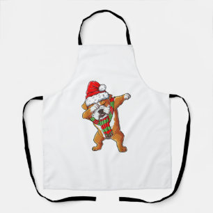 Tablier Dabbing English Bulldog Père Noël Cadeaux de Noël