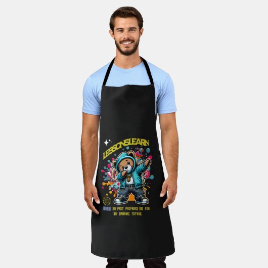 Tablier DABBING FUTURE LESSONS LEARN All-Over Print Apron (Porté)