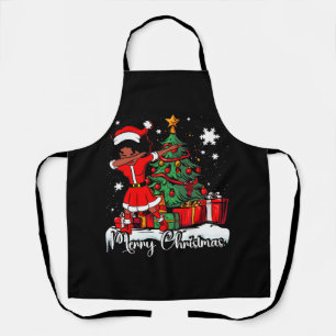 Tablier Dabbing Père Noël Black African American Girl Chri