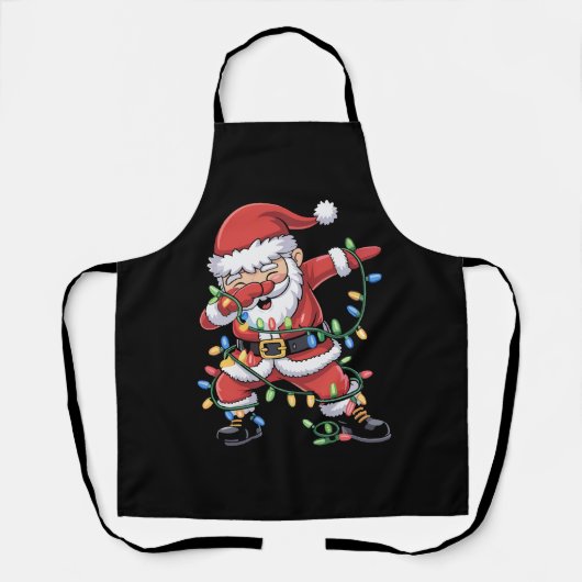 Tablier Dabbing Santa Claus Fantastique lumières de Noël (Recto)
