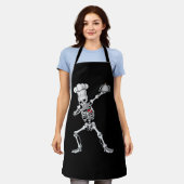 Tablier Dabbing Skeleton Chef Déjeuner Lady Halloween (Porté)