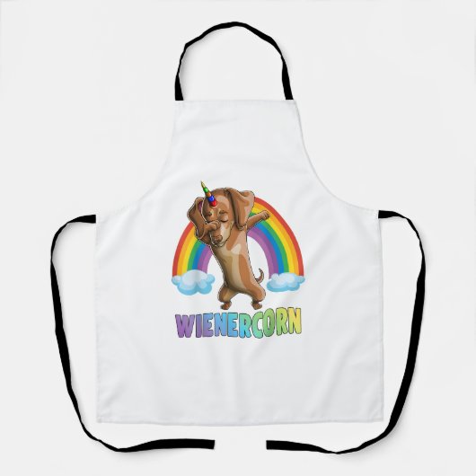 Tablier Dabbing Weinercorn Dachshund Halloween Funny Dab D (Recto)