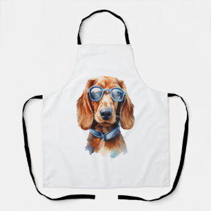 Tablier Dachshund avec lunettes de soleil 5