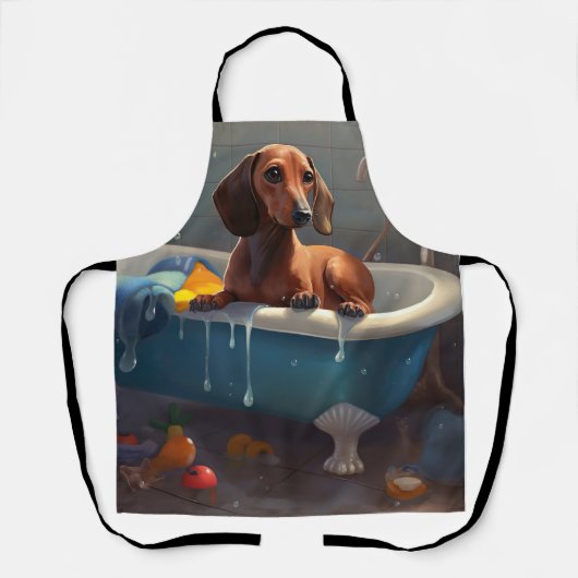 Tablier Dachshund Bathtime Fun (Recto)