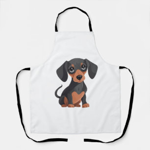 Tablier Dachshund Caricature adorable Wiener Dog Clipart