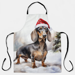 Tablier Dachshund Chien dans la neige Noël