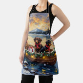 Tablier Dachshund Christmas Boat Holiday (Insitu)