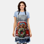 Tablier Dachshund Christmas Red Truck Holiday (Porté)