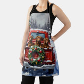 Tablier Dachshund Christmas Red Truck Holiday (Insitu)