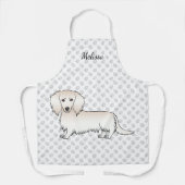 Tablier Dachshund crème à longs poils Chien de dessin anim (Recto)