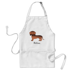 Tablier Dachshund de dessin animé à poil court rouge sablé