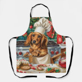 Tablier Dachshund Gîtes : Noël festif (Recto)