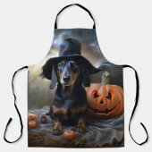 Tablier Dachshund Halloween effroi (Recto)