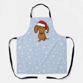 Tablier Dachshund Père Noël mignonne Noël Wiener Chien vac (Recto)